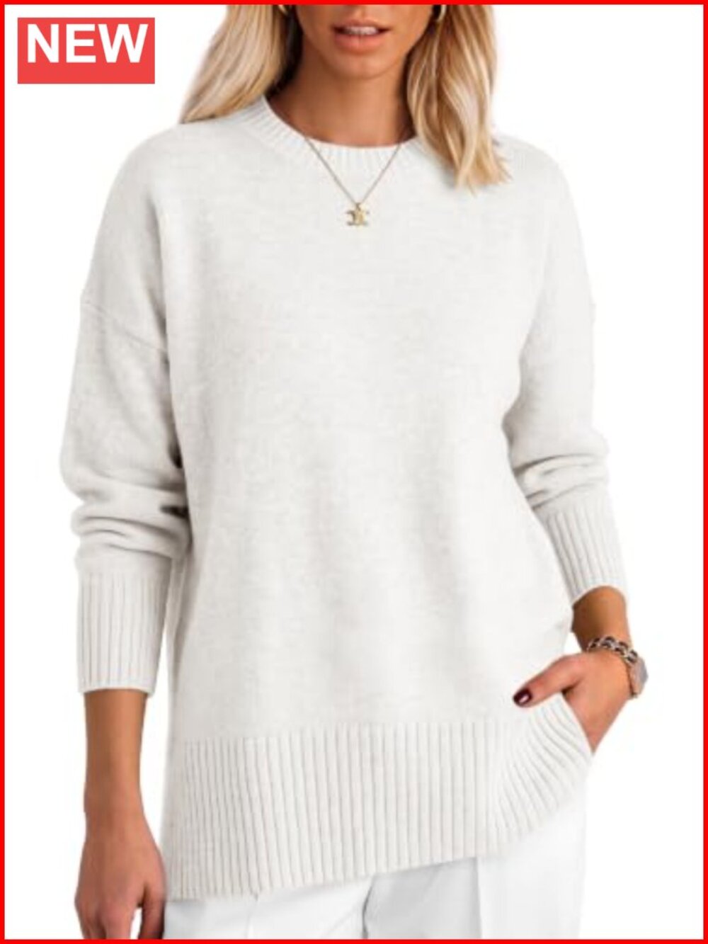 Oversized Batwing Sweater Women Loose Knit Pullover Fall Tunic